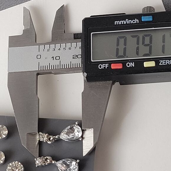 Multi-Set Earrings Clear Faux Crystal New on Card Rhinestone Dangle Hoop Studs - Picture 4 of 11